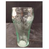 Coca-Cola drinking glass. Green in color