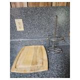 Paper towel holder and cutting board