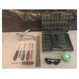 Misc tools including pry bar, stapler and more