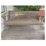 Wood porch swing with chains 60 x 24 x 20