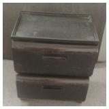 2 drawer rolling organizer 16 x 19.5 x 12