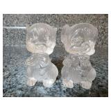 VINTAGE SET MICE SALT & PEPPER SHAKERS CLEAR