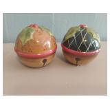 Vintage Ceramic Christmas Ball Ornaments Salt and