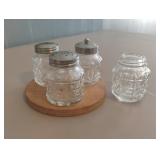 Vintage condiment glass jars