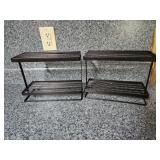 2--two-tier black metal spice rack or kitchen