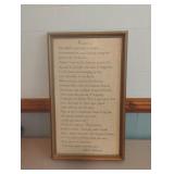 Footprints embroidery framed artwork 11.5 x 19.5