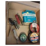 Fishing line, scale and pocket knives