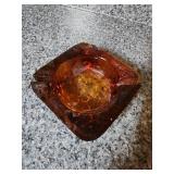 Mid-Century Modern (MCM) heavy amber glass
