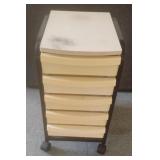 Rolling 5 drawer file cabinet 14 x 25.5 x 17