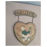 Welcome chicken wood sign