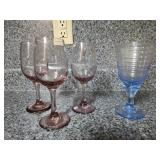 Libbey Premiere Pink Water Goblets vintage Libbey