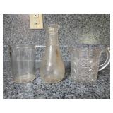 Vintage creamer and cruet. Jelly Jar with stars