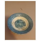 Vintage Currier & Ives Old Farm Gate bowl. 5 1/2"