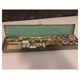 Metal box with sockets  17 x 2 x 3.5