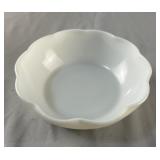 Vintage Ruffled Edge Milk Glass Bowl