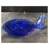 Vintage Hazel Atlas "Aurora" Ritz Blue saucer and