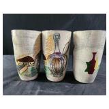 3 vintage ceramic tumblers from the "Capri"