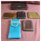Wallet, glass case and wallets