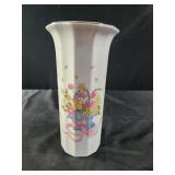 Ceramic Porcelain Flower Vase with Gold Accents