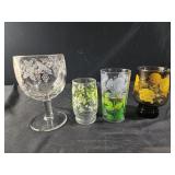 Vintage Bartlett Collins Grapes Etched Thumbprint