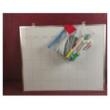 Calender dry erase board with markers and eraser