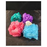 4 new bath puffs sponges