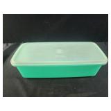 Vintage Tupperware jade green bread keeper