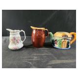 Hull Pottery Brown Drip Pitcher Creamer Handle