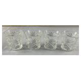 4 Vintage Press Cut Glass Cups