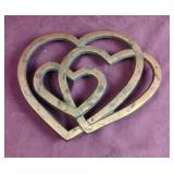 Heart shaped metal trivet
