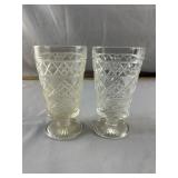 2 Vintage Hazel Atlas Top Peanut Butter Glasses