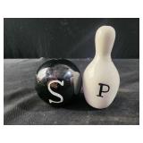 Salt and pepper bowling ball pin salt and pepper