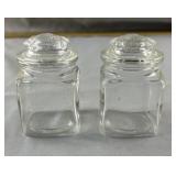 2 Tiny Glass Canisters