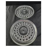 2--Federal Glass Windsor Clear Pattern 11"