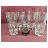 "B" monogrammed drinking glasses