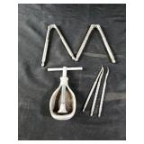 vintage screw-type nutcracker, and picks,