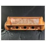 Copper punch pineapple design shelf with pegs