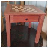 Checkers, chess and backgammon side table. Leg