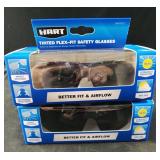 2 pair Hart tinted flex fit safety glasses