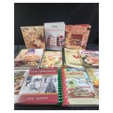 Assorted cookbooks, cookies. Baking, nc bbq,
