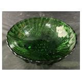 Anchor Hocking Swirl Footed Berry Bowl - Emerald