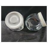 2 small glass jars with lids