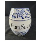 antique German Blue Onion pattern ceramic sugar