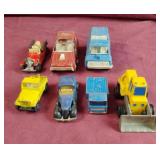 Vintage metal and plastic toy cars