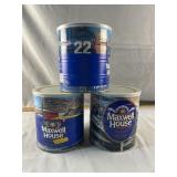 3 Maxwell House Coffee Cans Vintage Racing J