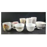Vintage Pyrex cups, wildflower mug, Beverly rose