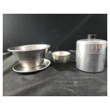 Aluminum grease can. Leonard stainless steel