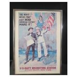 11x14  framed vintage World War I U.S. Navy