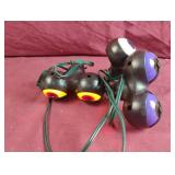 Lighted eyes. White ones need a bulb. Purple ones