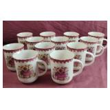 Vintage teddy bear ceramic coffee mugs. Set of 12